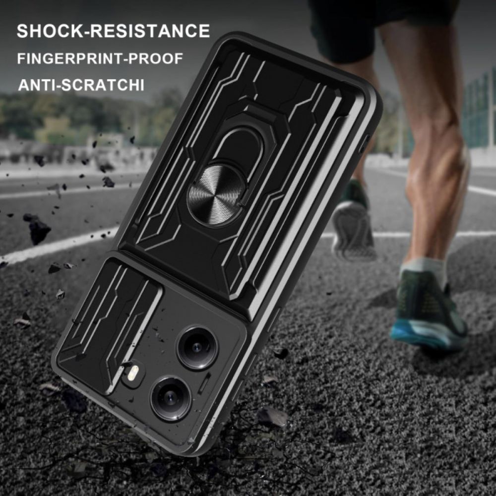 Hoesje Poco X7 Pro 5g Schuifbare Camerabescherming En Standaard