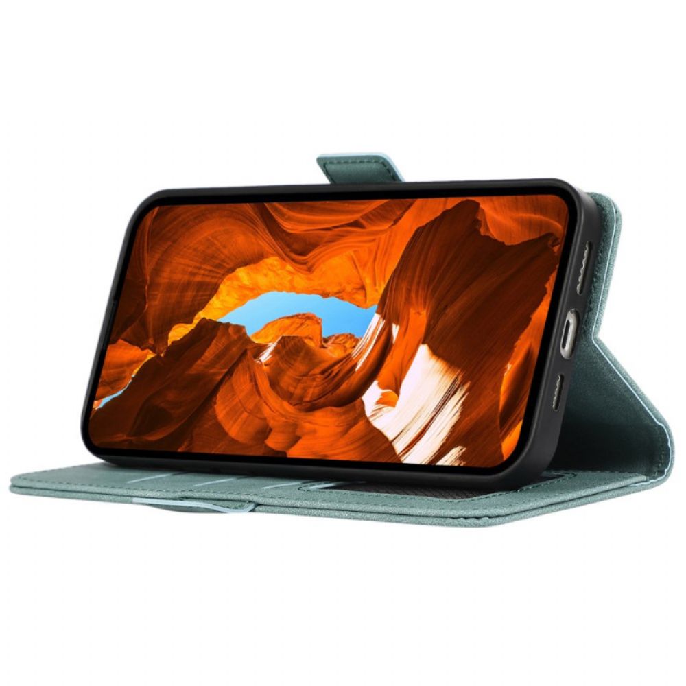 Leren Hoesje Poco X7 Pro 5g Abeel Vintage Suède-look Bescherming Hoesje