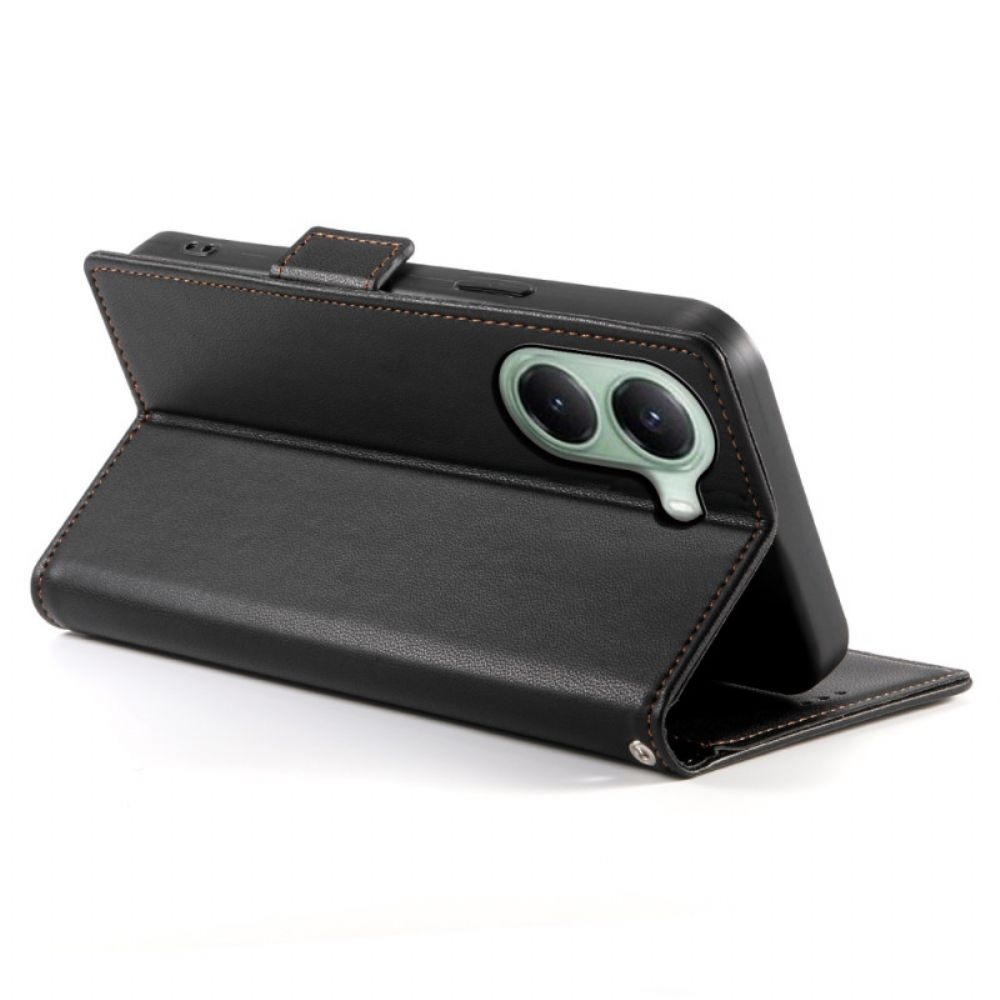 Leren Hoesje Poco X7 Pro 5g Klassiek Met Decoratieve Klinknagel Bescherming Hoesje