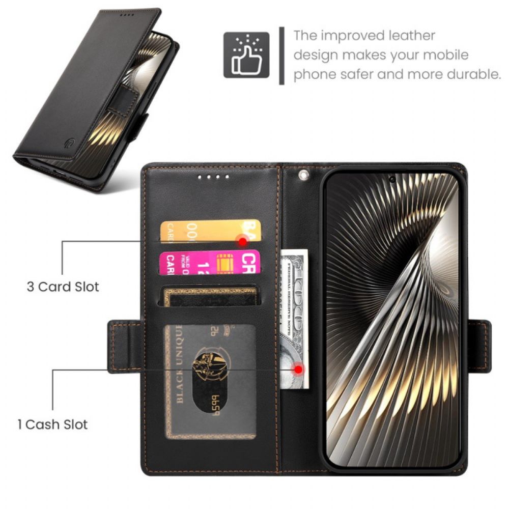 Leren Hoesje Poco X7 Pro 5g Klassiek Met Decoratieve Klinknagel Bescherming Hoesje