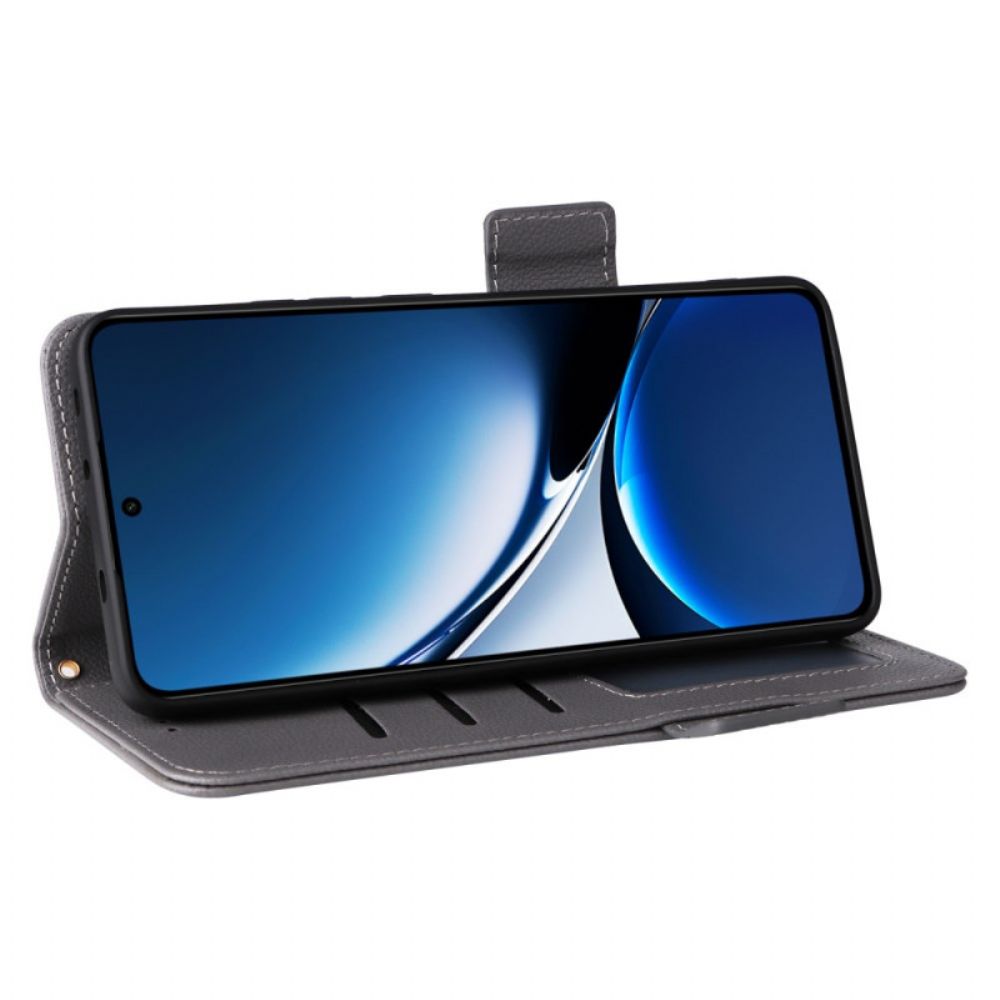 Leren Hoesje Poco X7 Pro 5g Lychee Kunstleer Met Riem Bescherming Hoesje