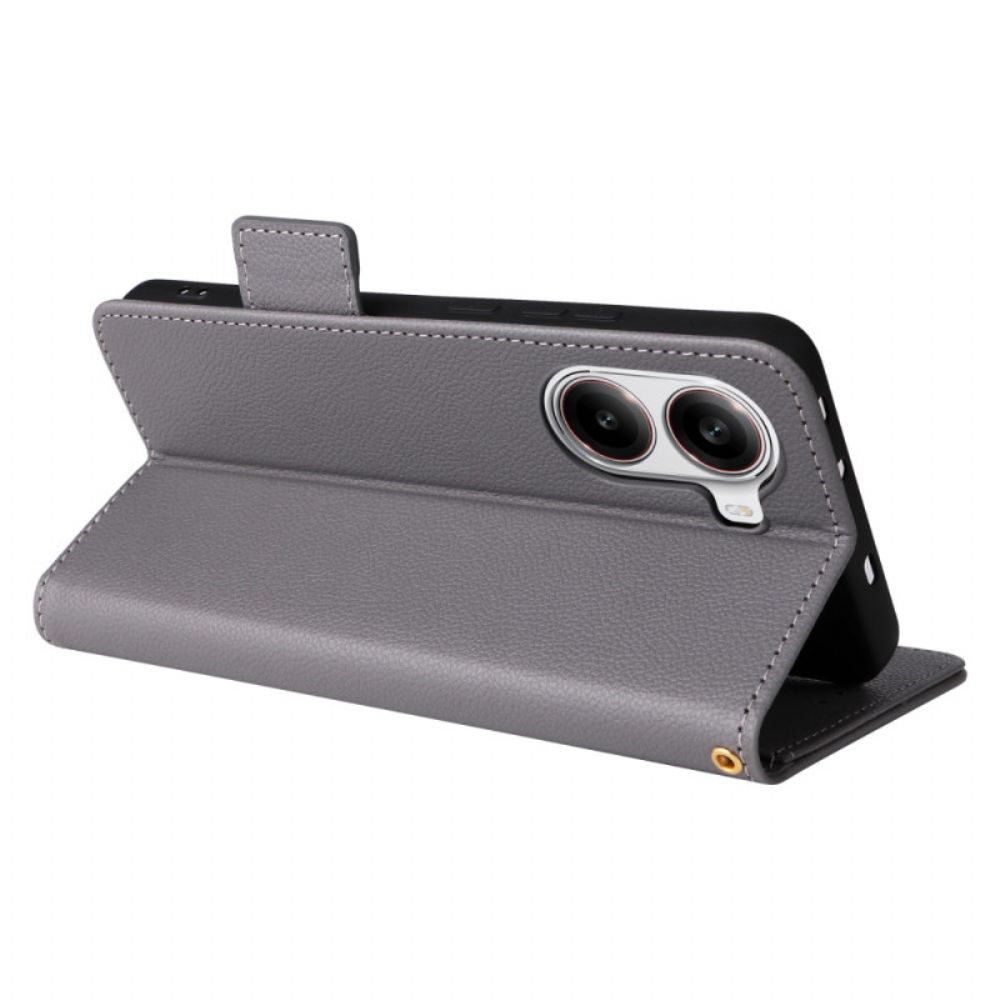 Leren Hoesje Poco X7 Pro 5g Lychee Kunstleer Met Riem Bescherming Hoesje