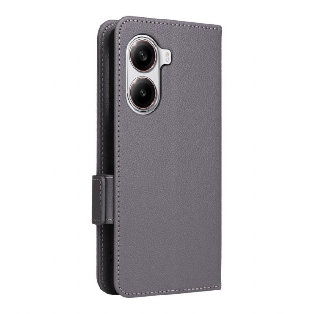 Leren Hoesje Poco X7 Pro 5g Lychee Kunstleer Met Riem Bescherming Hoesje