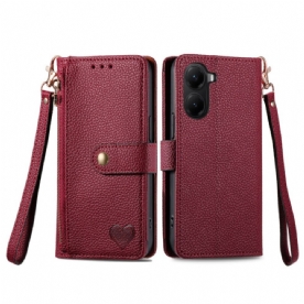 Leren Hoesje Voor Poco X7 Pro 5g Hartvormig Ontwerp Met Rfid-bescherming