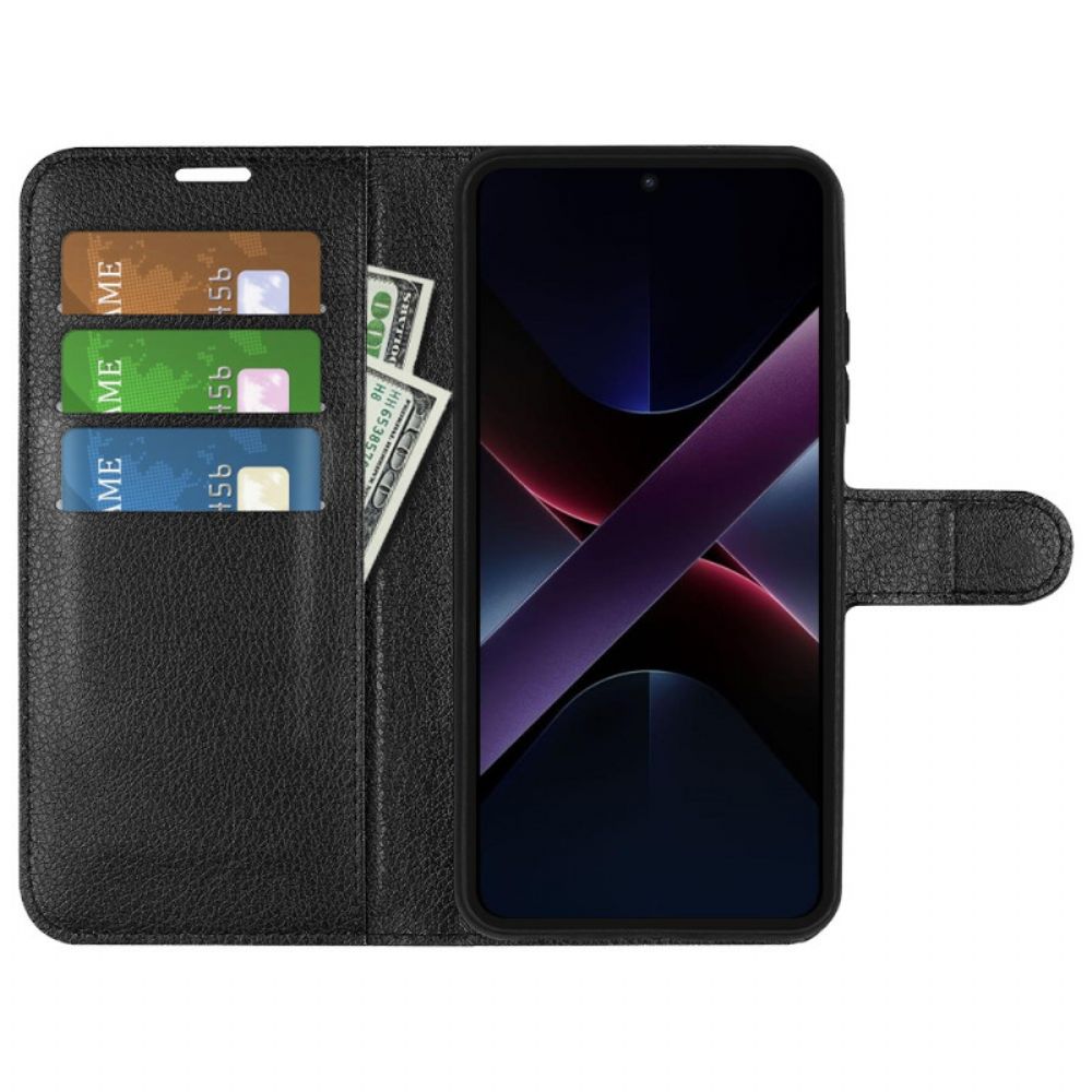 Leren Hoesje Voor Poco X7 Pro 5g Lychee Kunstleer