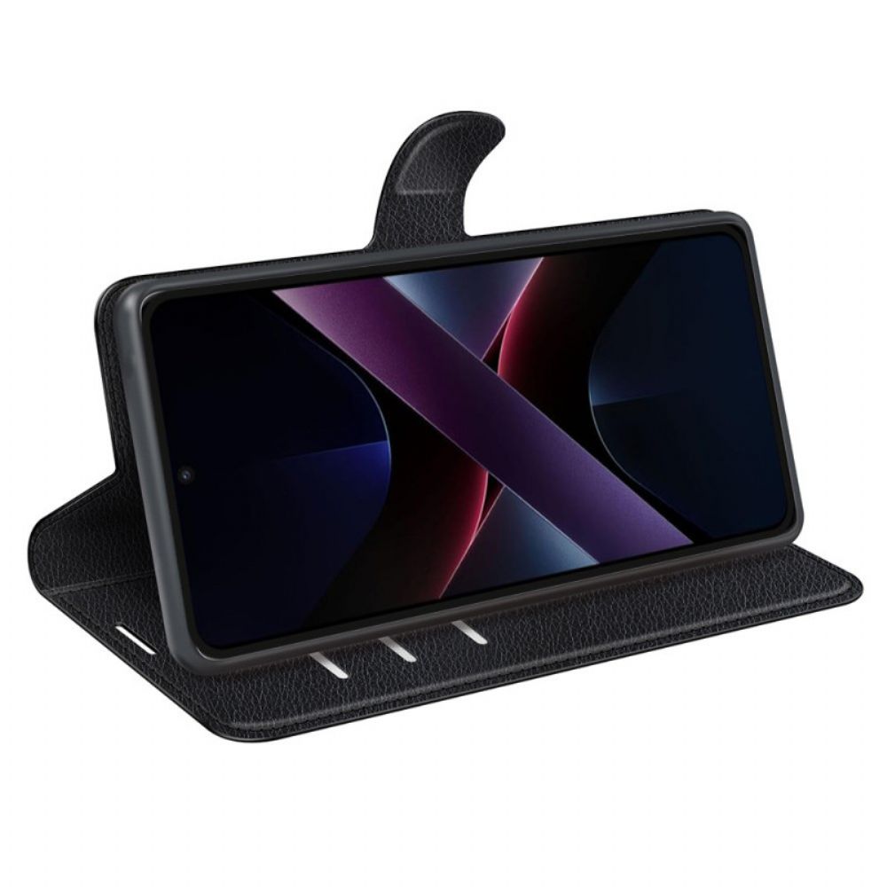 Leren Hoesje Voor Poco X7 Pro 5g Lychee Kunstleer