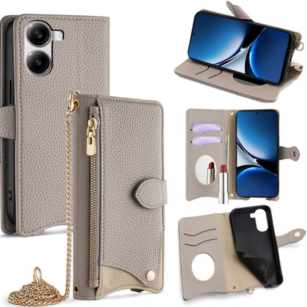 Leren Hoesje Voor Poco X7 Pro 5g Portemonnee Met Ketting