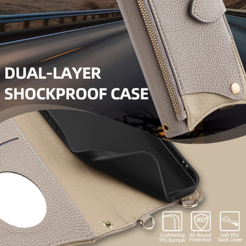 Leren Hoesje Voor Poco X7 Pro 5g Portemonnee Met Ketting