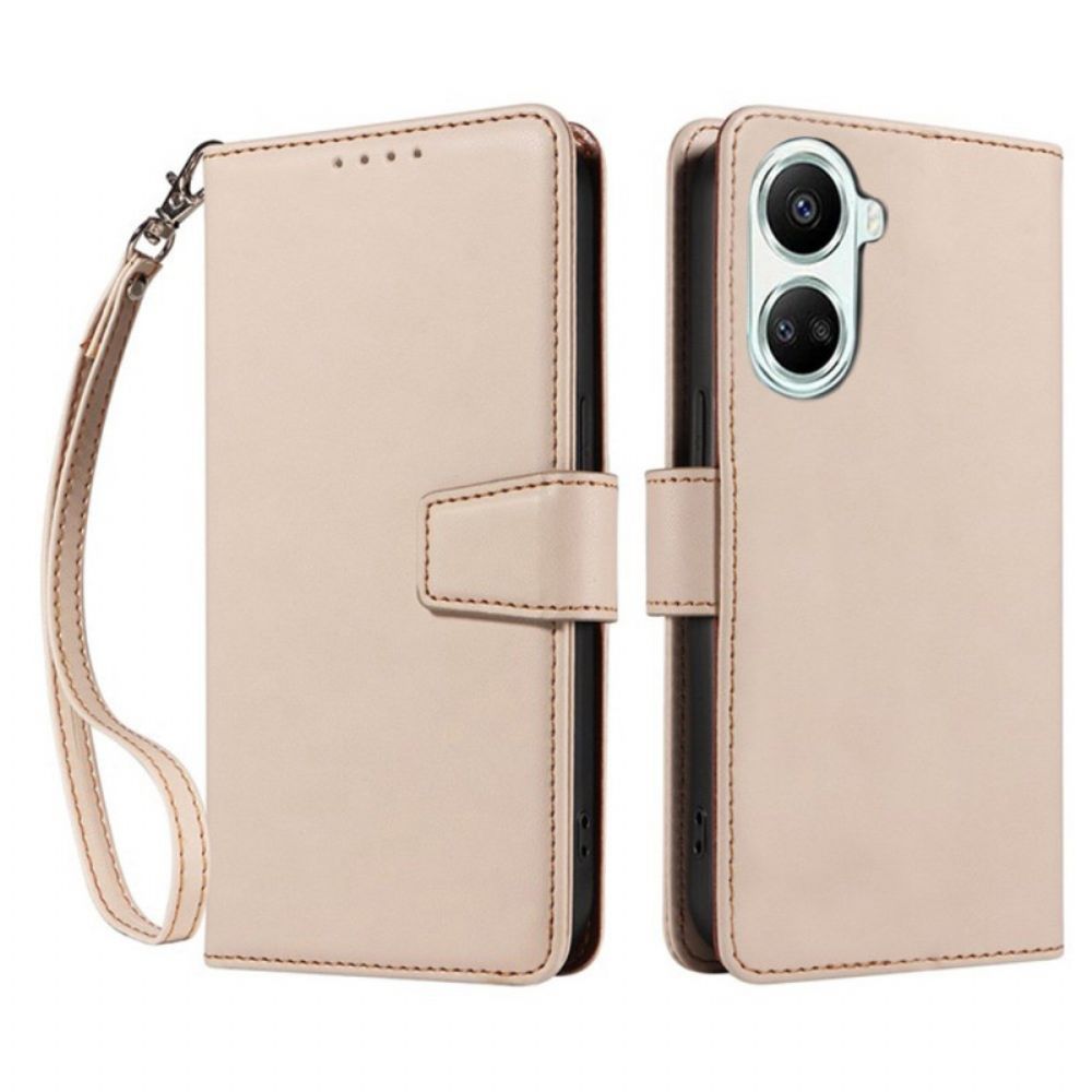 Leren Hoesje Voor Poco X7 Pro 5g Rfid-bescherming Met Koord