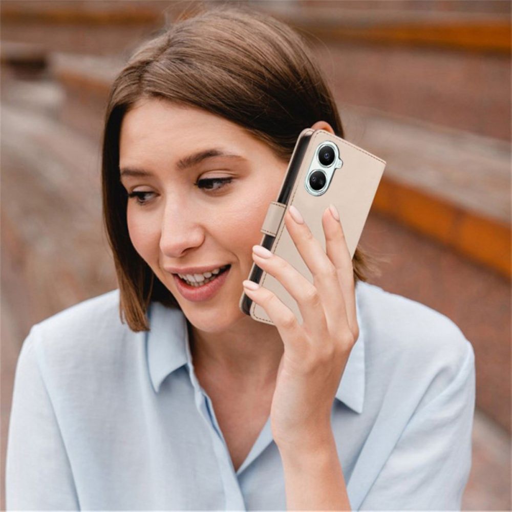 Leren Hoesje Voor Poco X7 Pro 5g Rfid-bescherming Met Koord