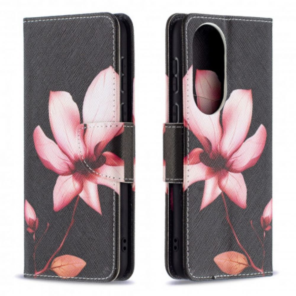 Folio-hoesje voor Huawei P50 Roze Bloem