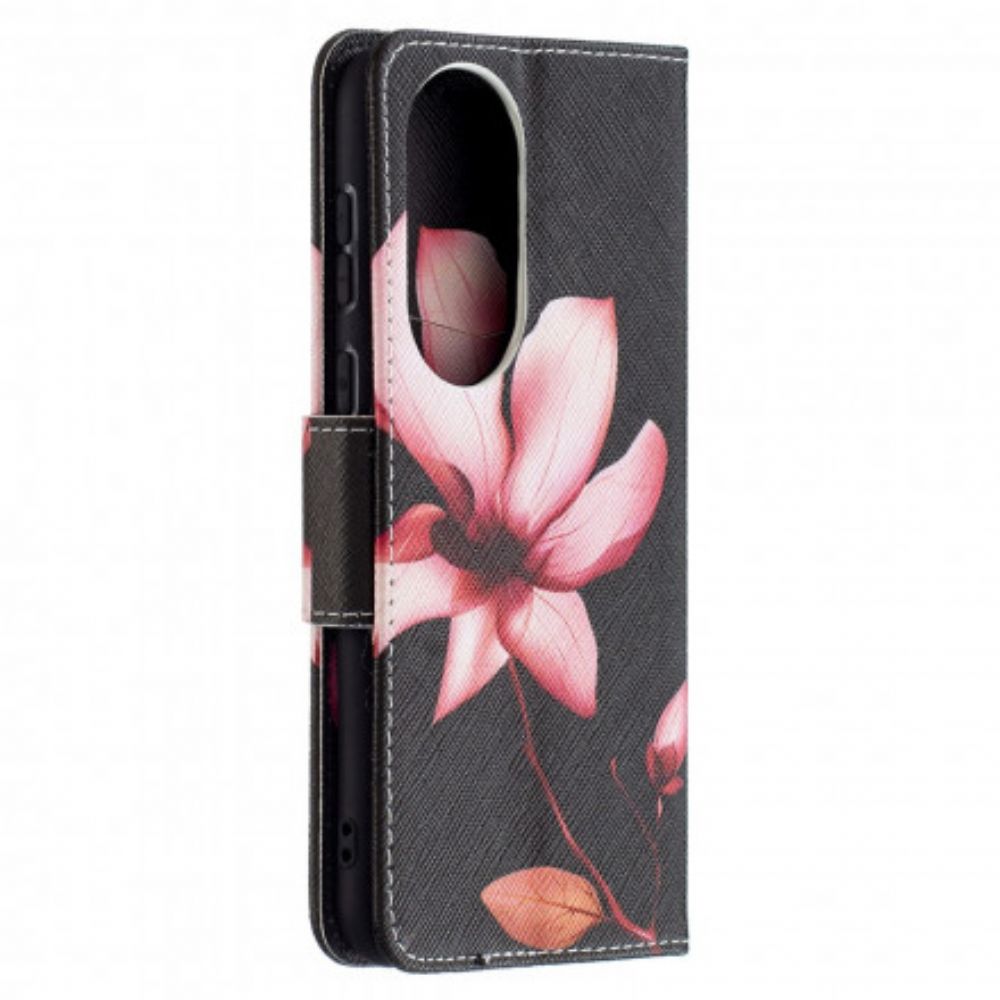 Folio-hoesje voor Huawei P50 Roze Bloem