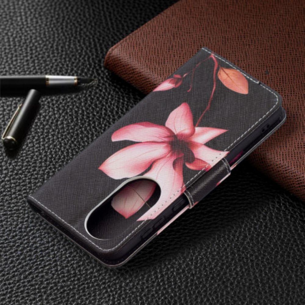 Folio-hoesje voor Huawei P50 Roze Bloem