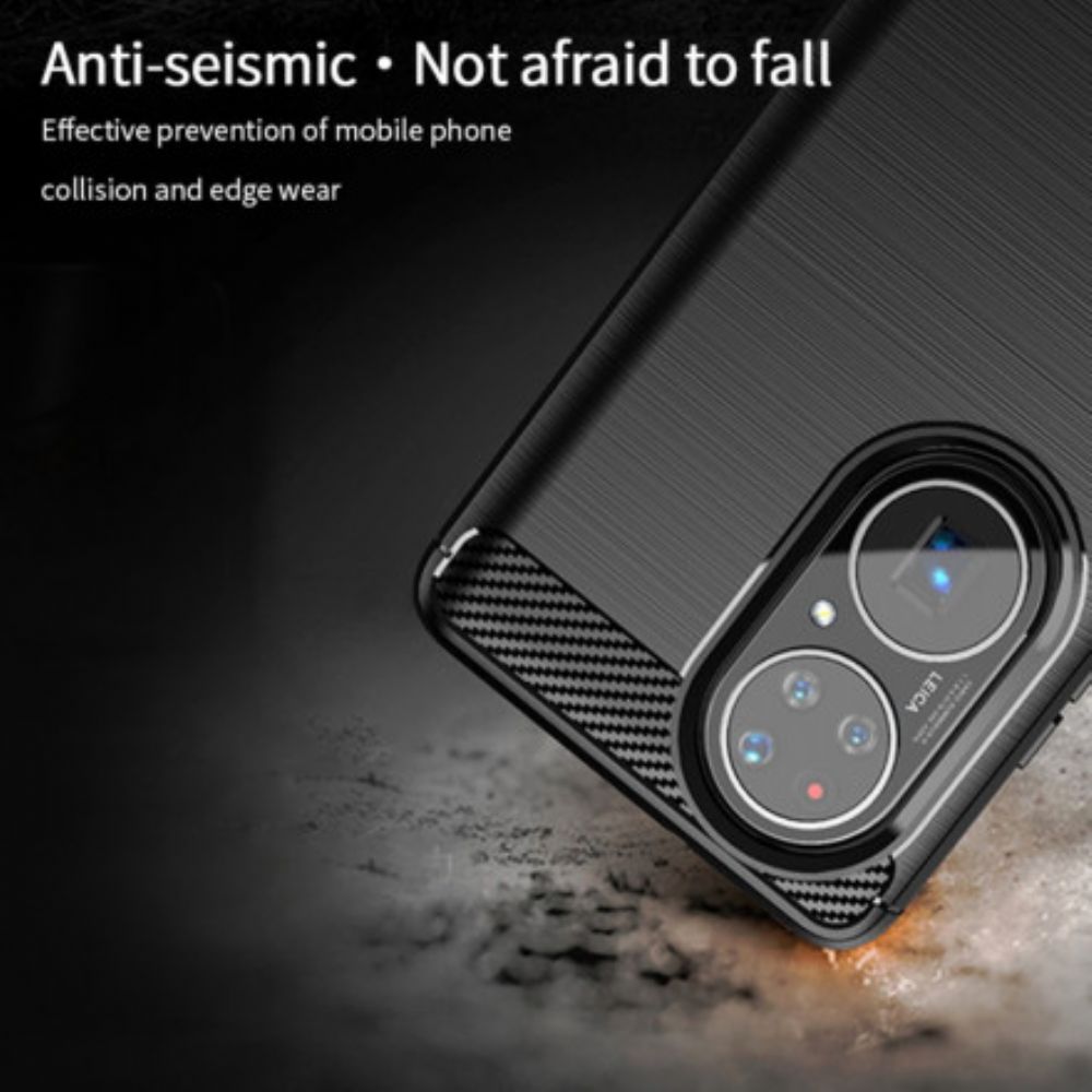 Hoesje voor Huawei P50 Mofi Geborstelde Koolstofvezel
