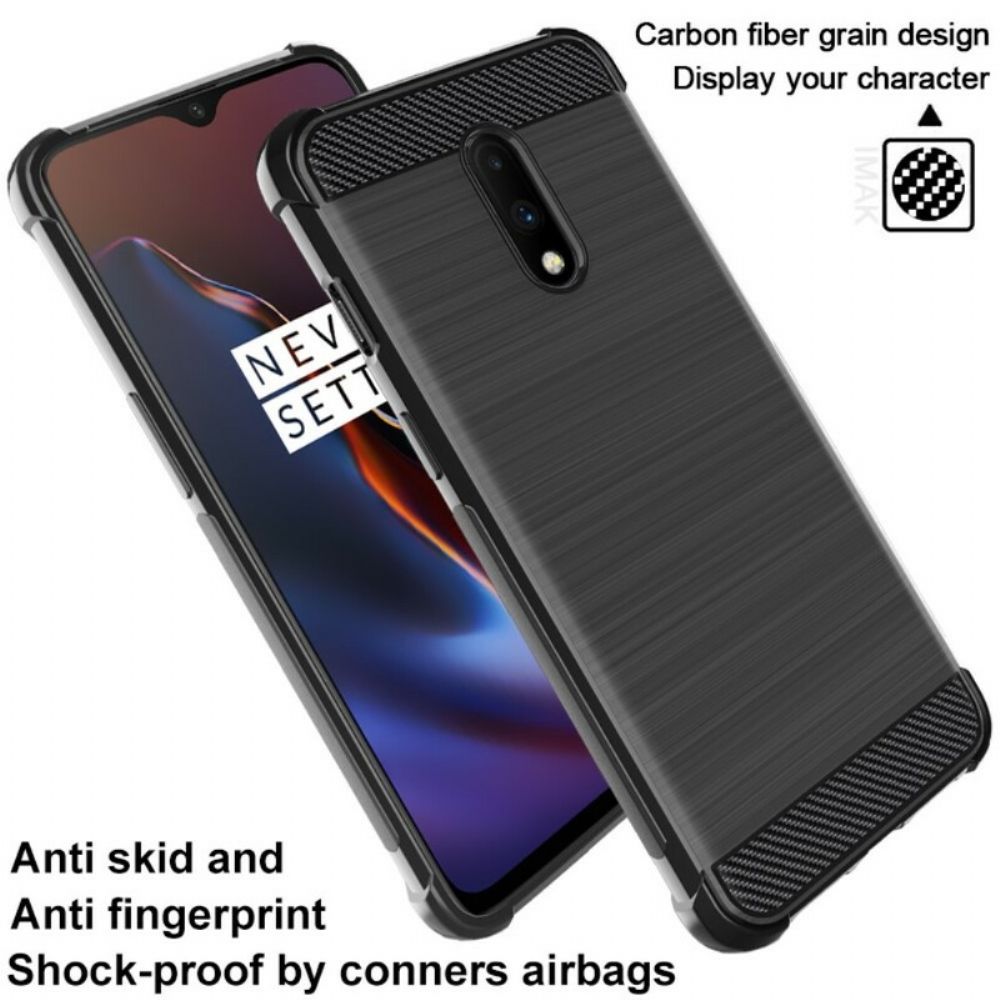 Hoesje voor OnePlus 7 Imak Geborstelde Koolstofvezel