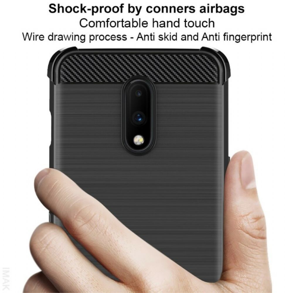 Hoesje voor OnePlus 7 Imak Geborstelde Koolstofvezel