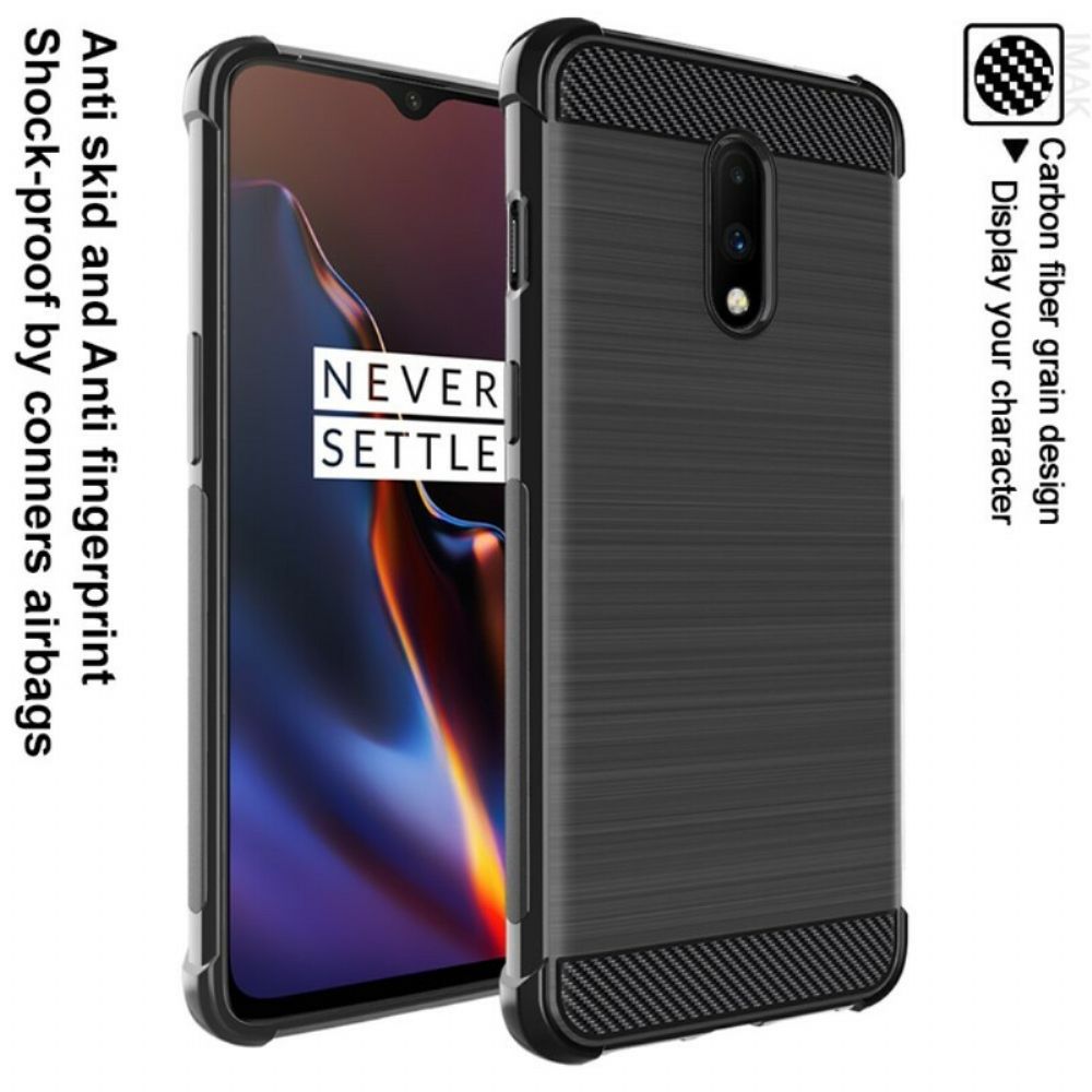 Hoesje voor OnePlus 7 Imak Geborstelde Koolstofvezel