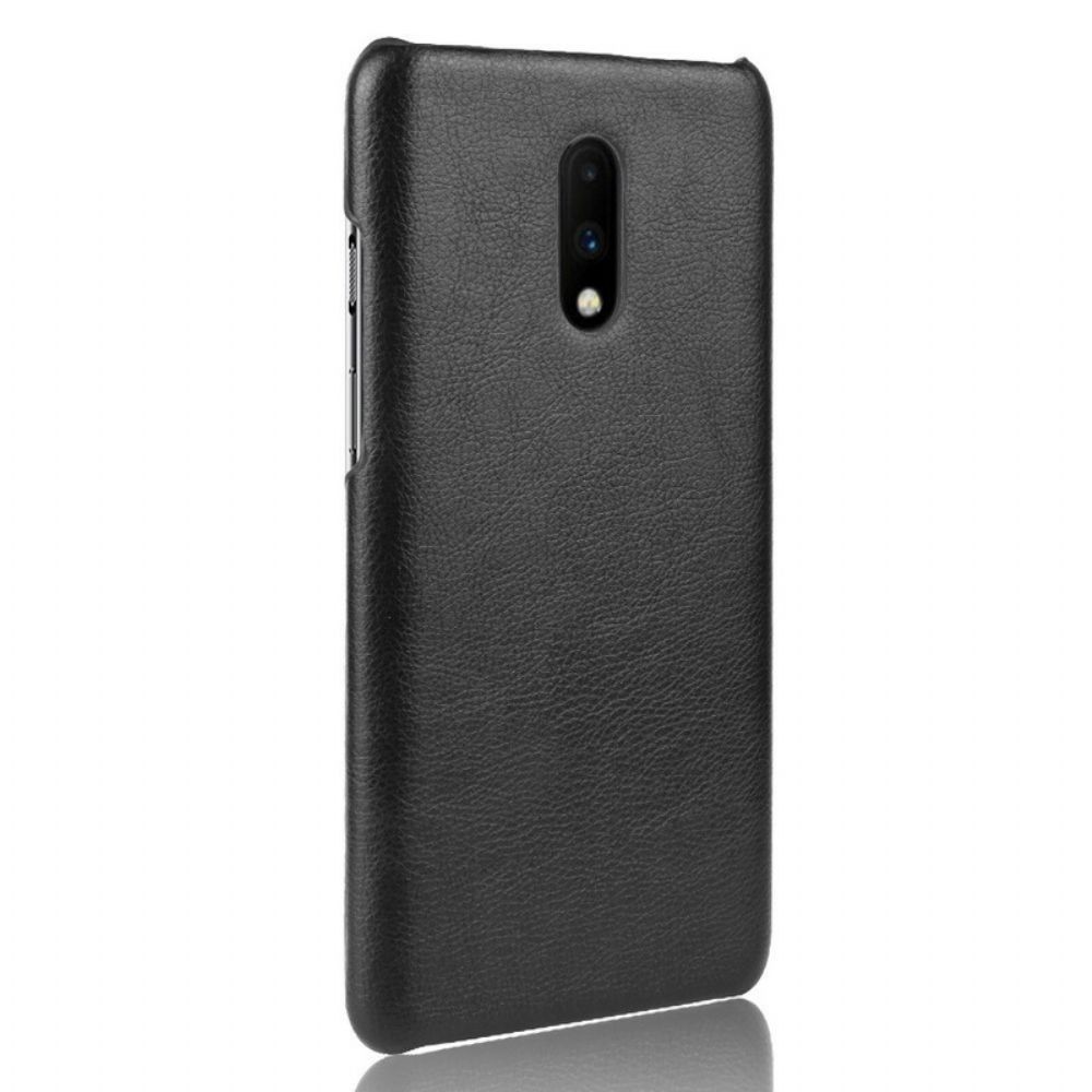 Hoesje voor OnePlus 7 Prestaties Litchi Leder Effect