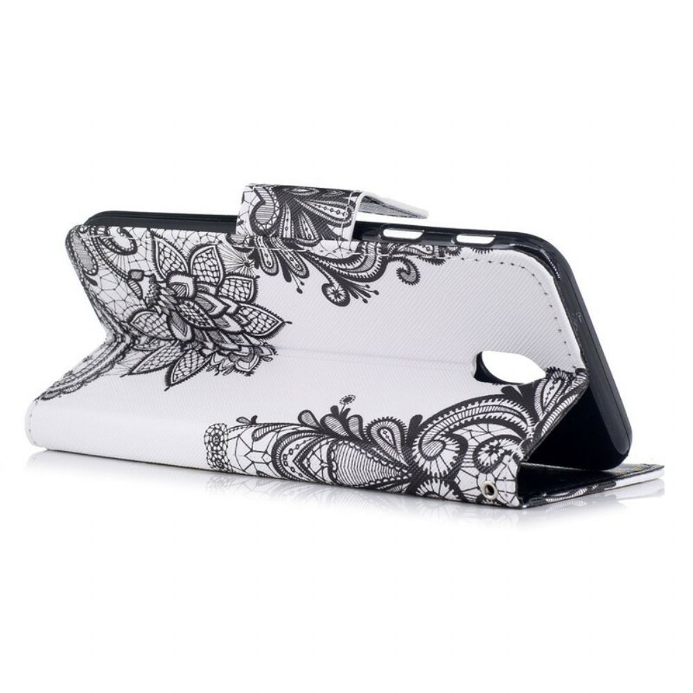 Folio-hoesje voor Samsung Galaxy J7 2017 Met Ketting Mandala Met Zwarte Bandjes