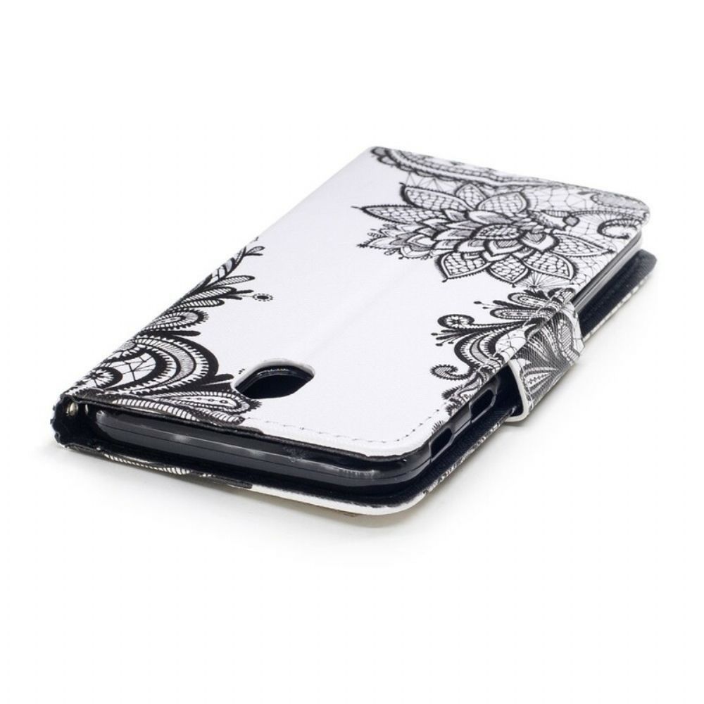 Folio-hoesje voor Samsung Galaxy J7 2017 Met Ketting Mandala Met Zwarte Bandjes
