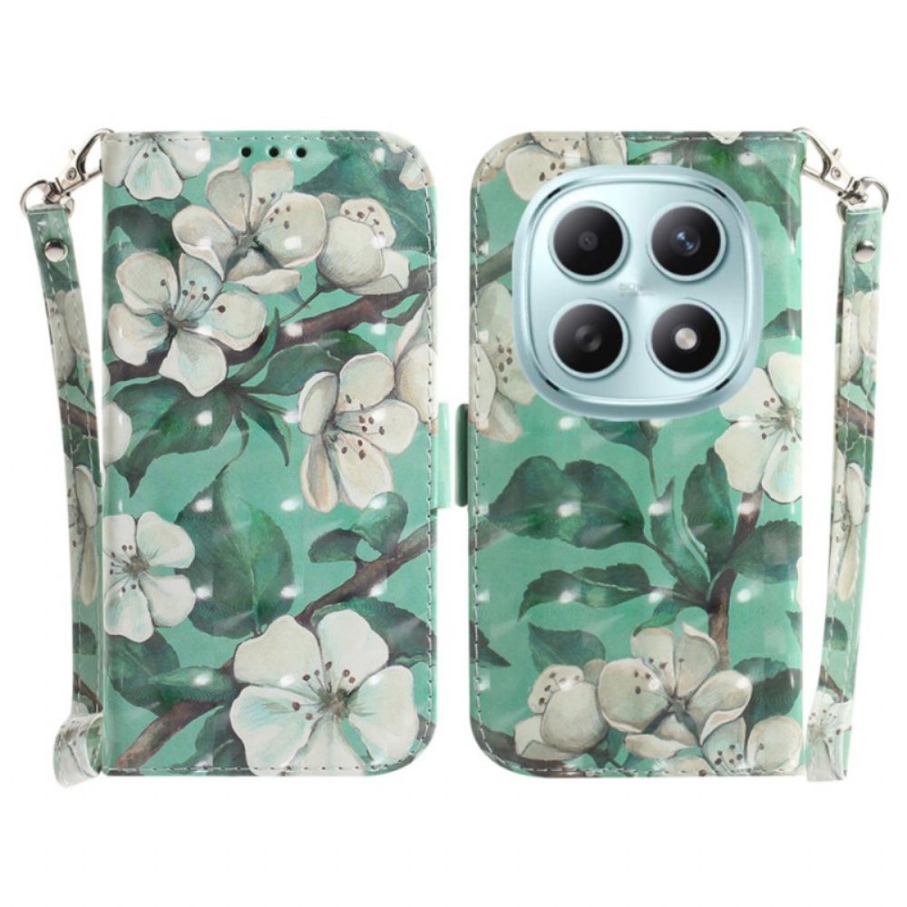 Flip Case Leren Xiaomi Redmi Note 15 5g Aquarelbloemen