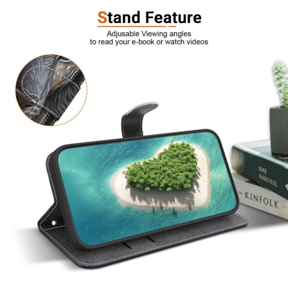 Flip Case Leren Xiaomi Redmi Note 15 5g Gouden Leeuw