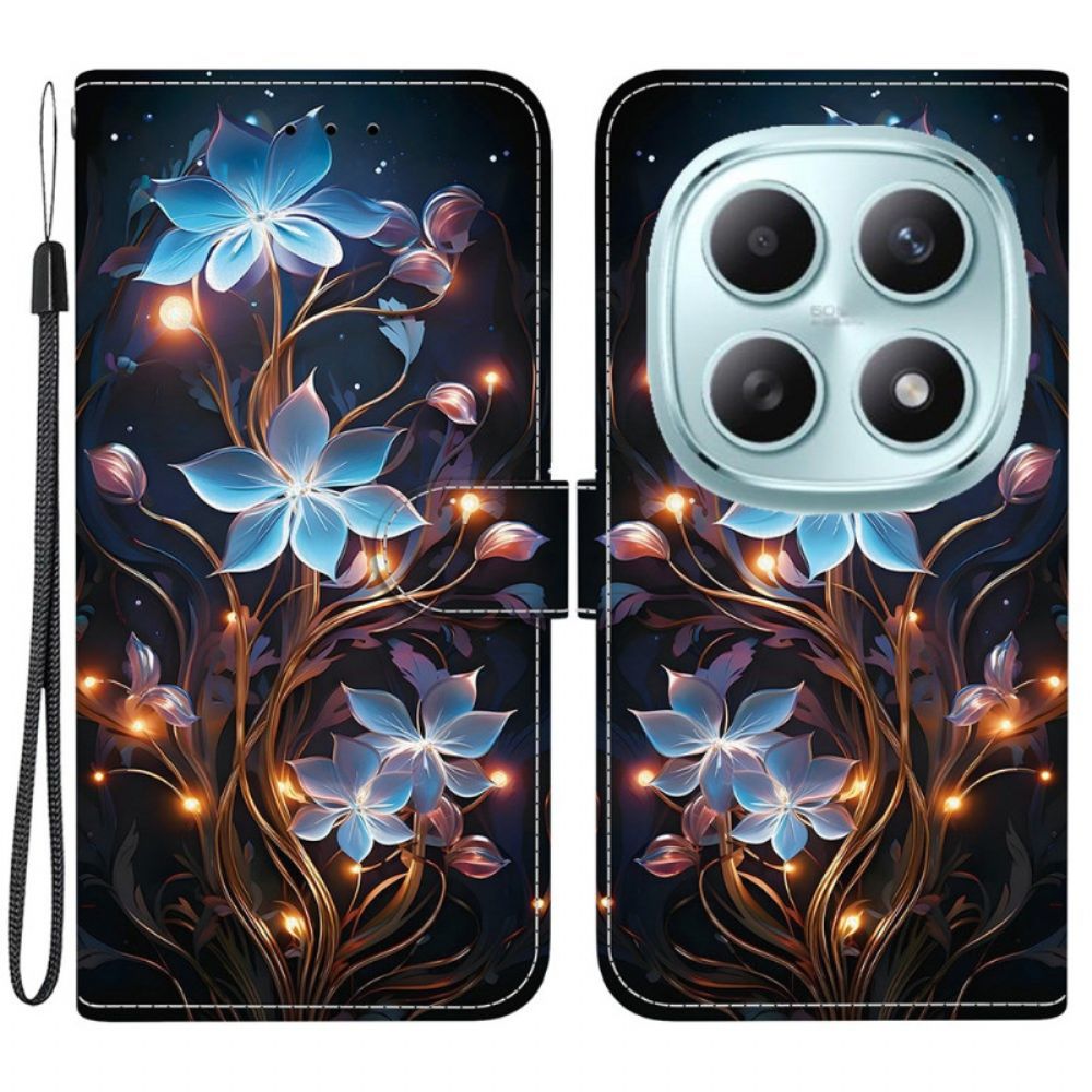 Flip Case Leren Xiaomi Redmi Note 15 5g Kleine Lantaarnbloemen