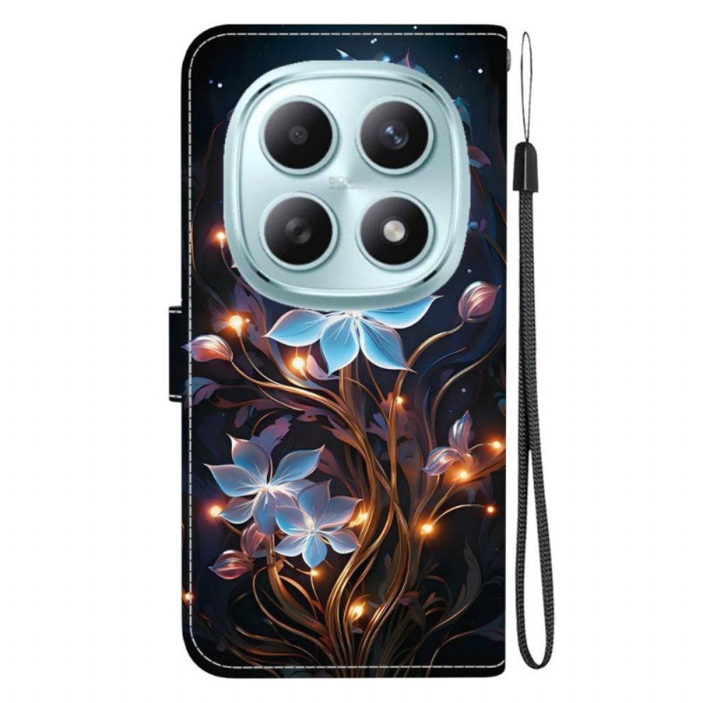 Flip Case Leren Xiaomi Redmi Note 15 5g Kleine Lantaarnbloemen