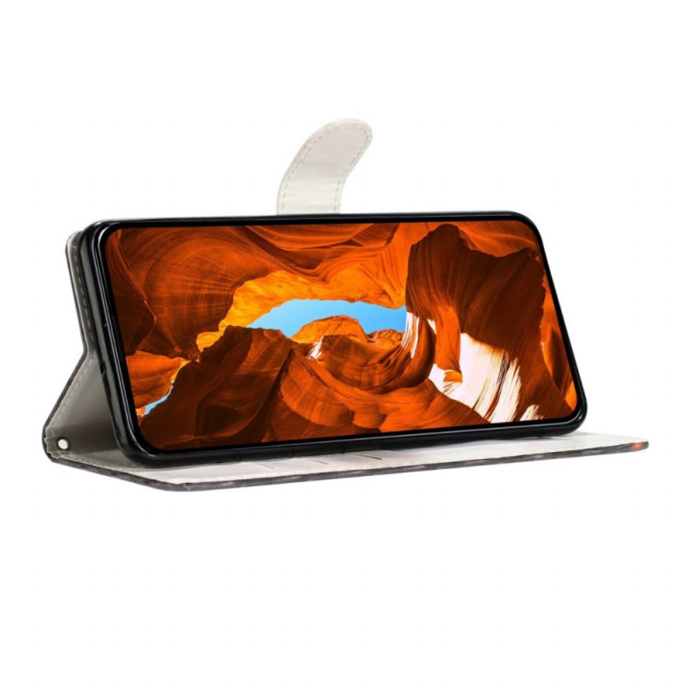 Flip Case Leren Xiaomi Redmi Note 15 5g Roze En Groen Marmer