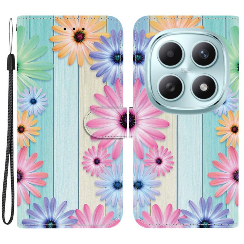 Flip Case Leren Xiaomi Redmi Note 15 5g Zonnebloemen