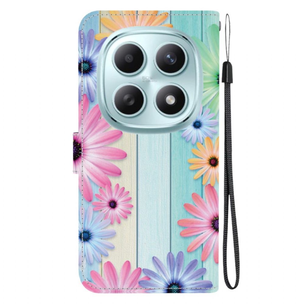 Flip Case Leren Xiaomi Redmi Note 15 5g Zonnebloemen