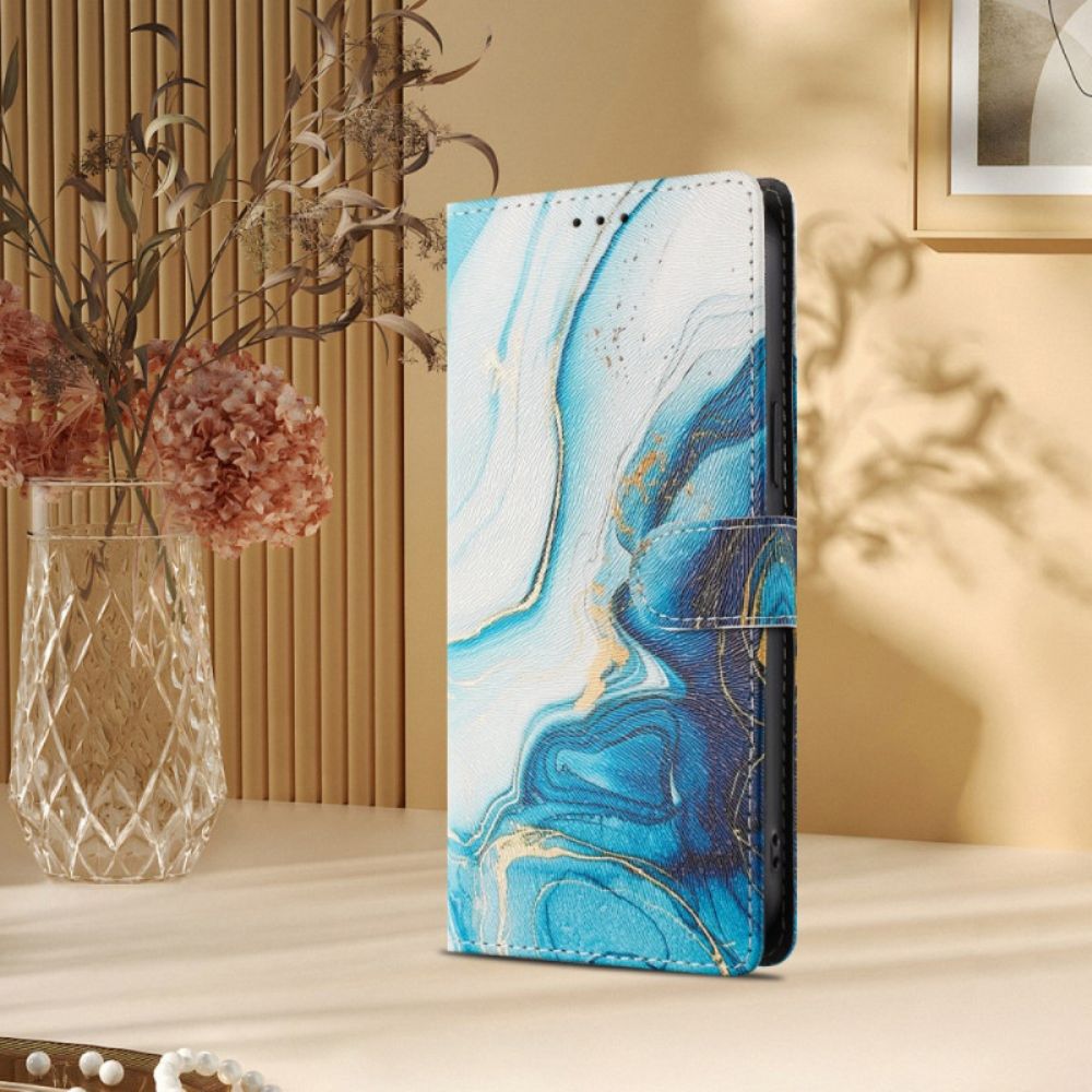 Folio-hoesje Xiaomi Redmi Note 15 5g Telefoonhoesje Blauw Marmer