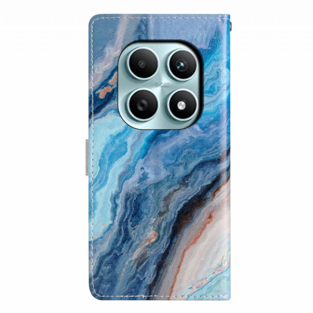 Folio-hoesje Xiaomi Redmi Note 15 5g Telefoonhoesje Blauw Marmer