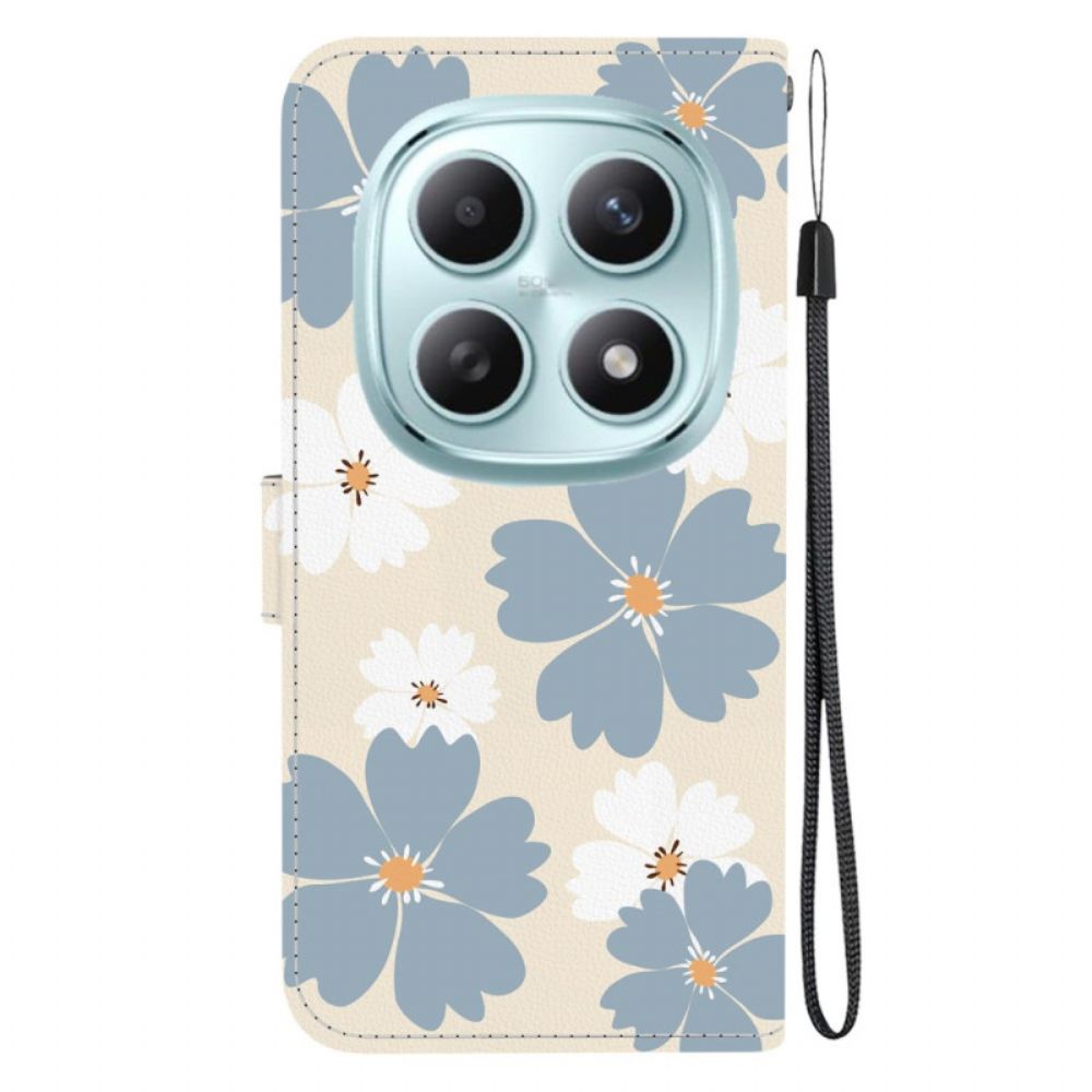 Folio-hoesje Xiaomi Redmi Note 15 5g Telefoonhoesje Blauwe Madeliefjes