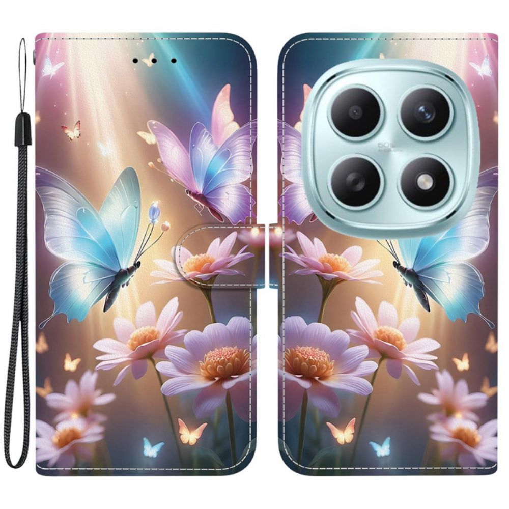 Folio-hoesje Xiaomi Redmi Note 15 5g Telefoonhoesje Bloemenvlinder