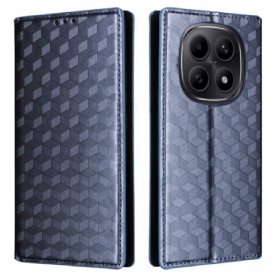 Folio-hoesje Xiaomi Redmi Note 15 5g Telefoonhoesje Gegraveerd Diamantpatroon