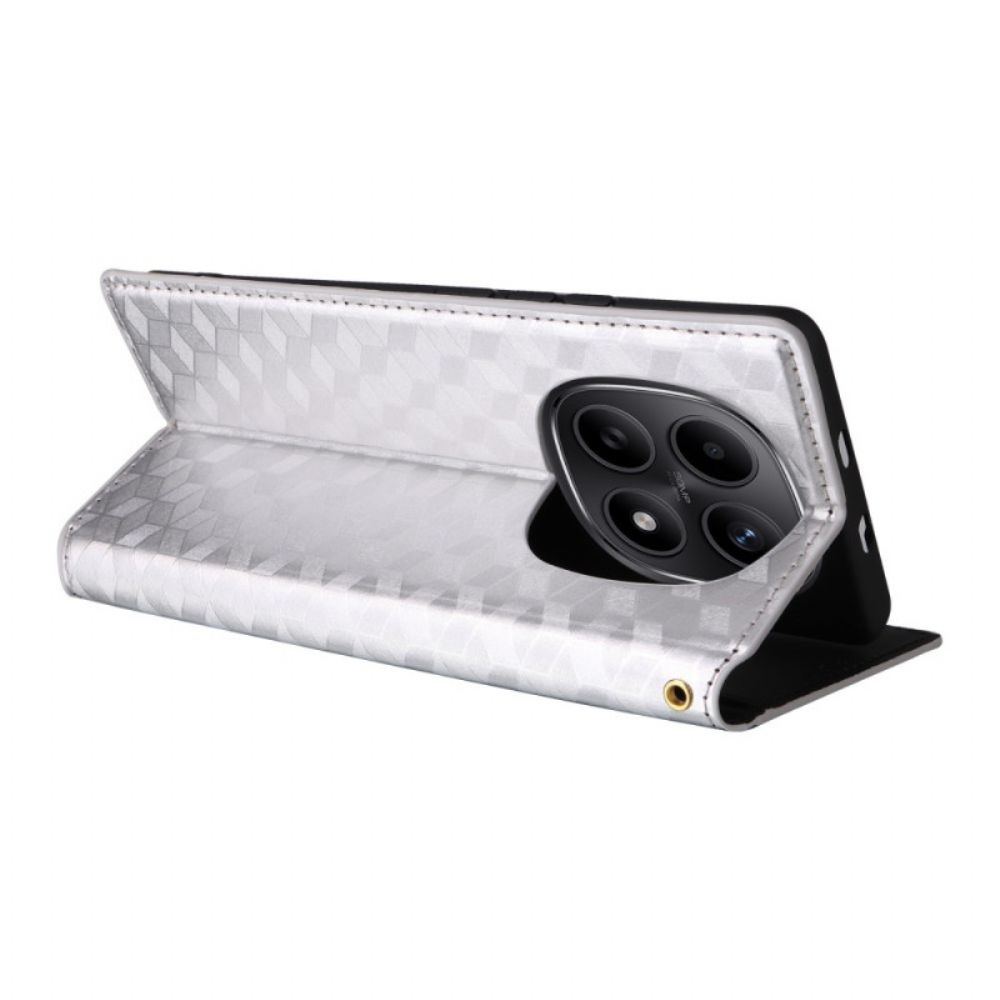 Folio-hoesje Xiaomi Redmi Note 15 5g Telefoonhoesje Gegraveerd Diamantpatroon