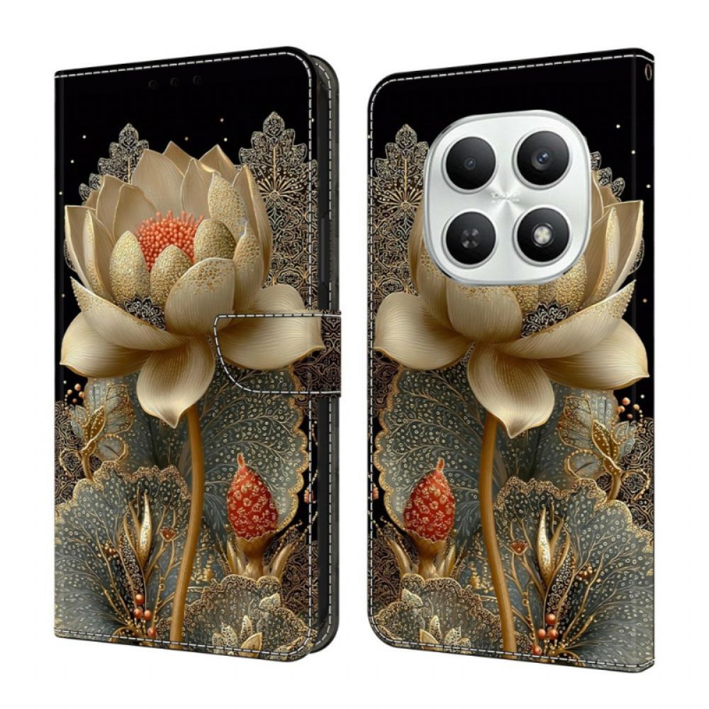 Folio-hoesje Xiaomi Redmi Note 15 5g Telefoonhoesje Gouden Lotus