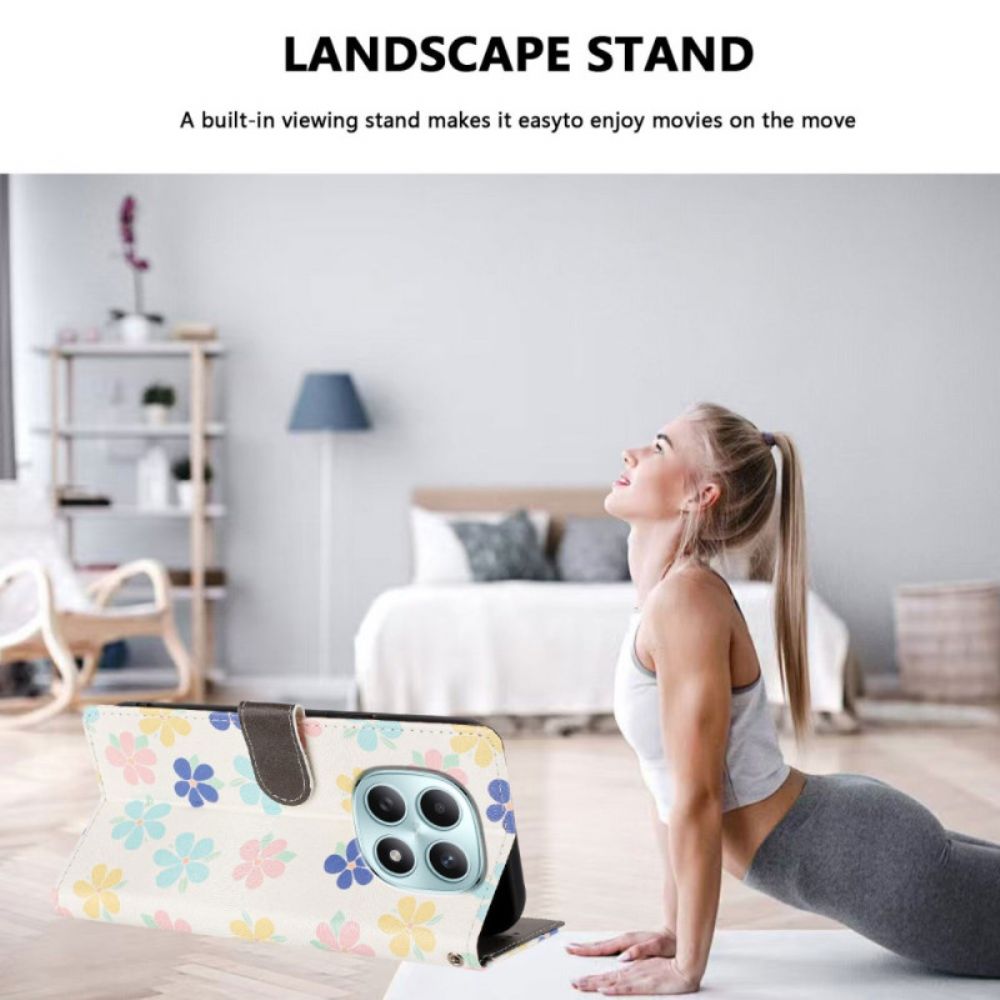 Folio-hoesje Xiaomi Redmi Note 15 5g Telefoonhoesje Kleurrijke Bloemen