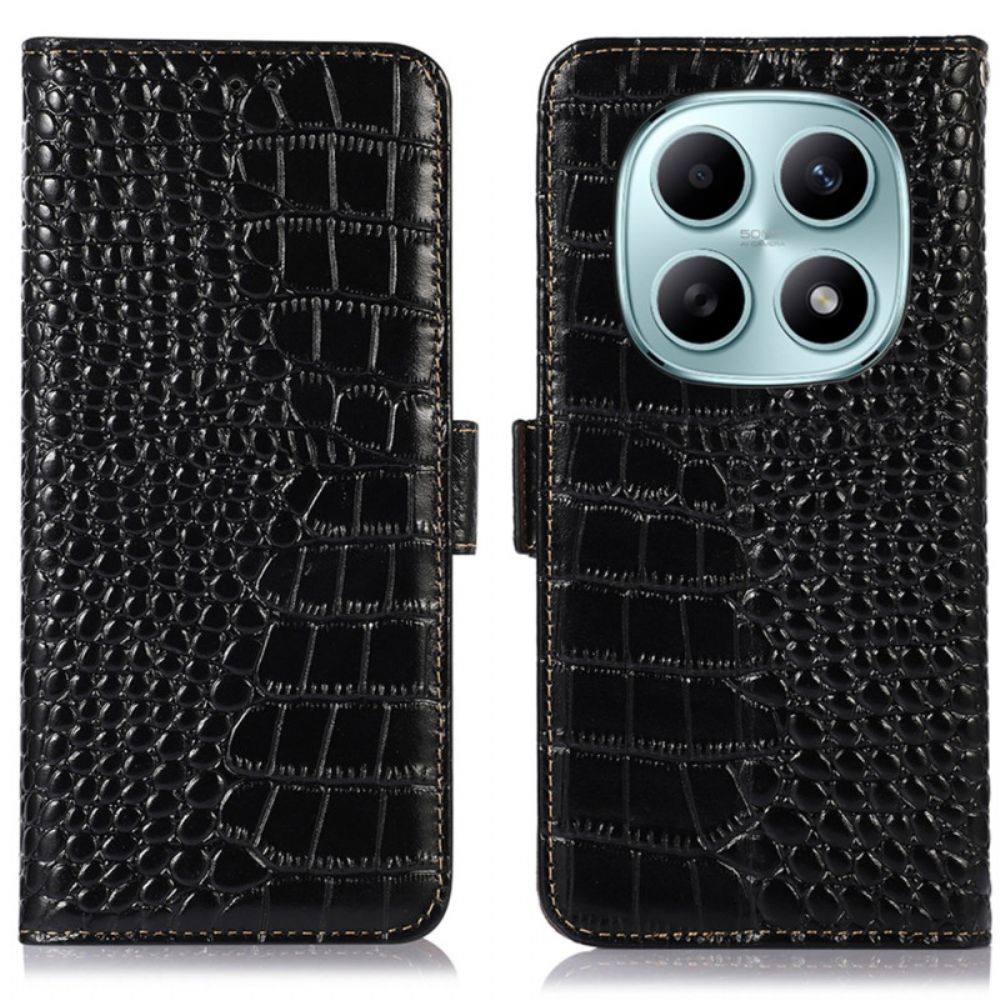 Folio-hoesje Xiaomi Redmi Note 15 5g Telefoonhoesje Rfid-blokkerende Krokodillentextuur
