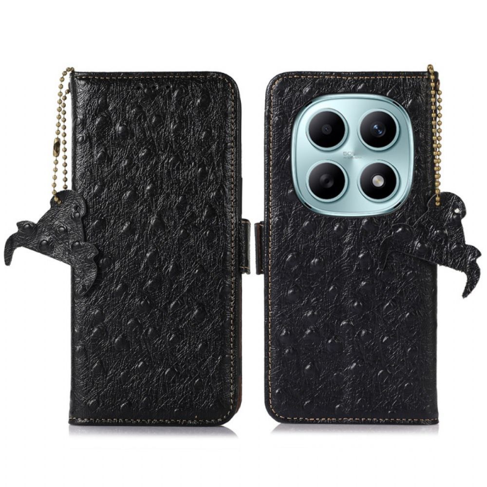 Folio-hoesje Xiaomi Redmi Note 15 5g Telefoonhoesje Rfid-blokkering En Echt Leer