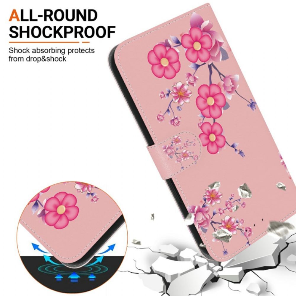 Folio-hoesje Xiaomi Redmi Note 15 5g Telefoonhoesje Sakura-patroon