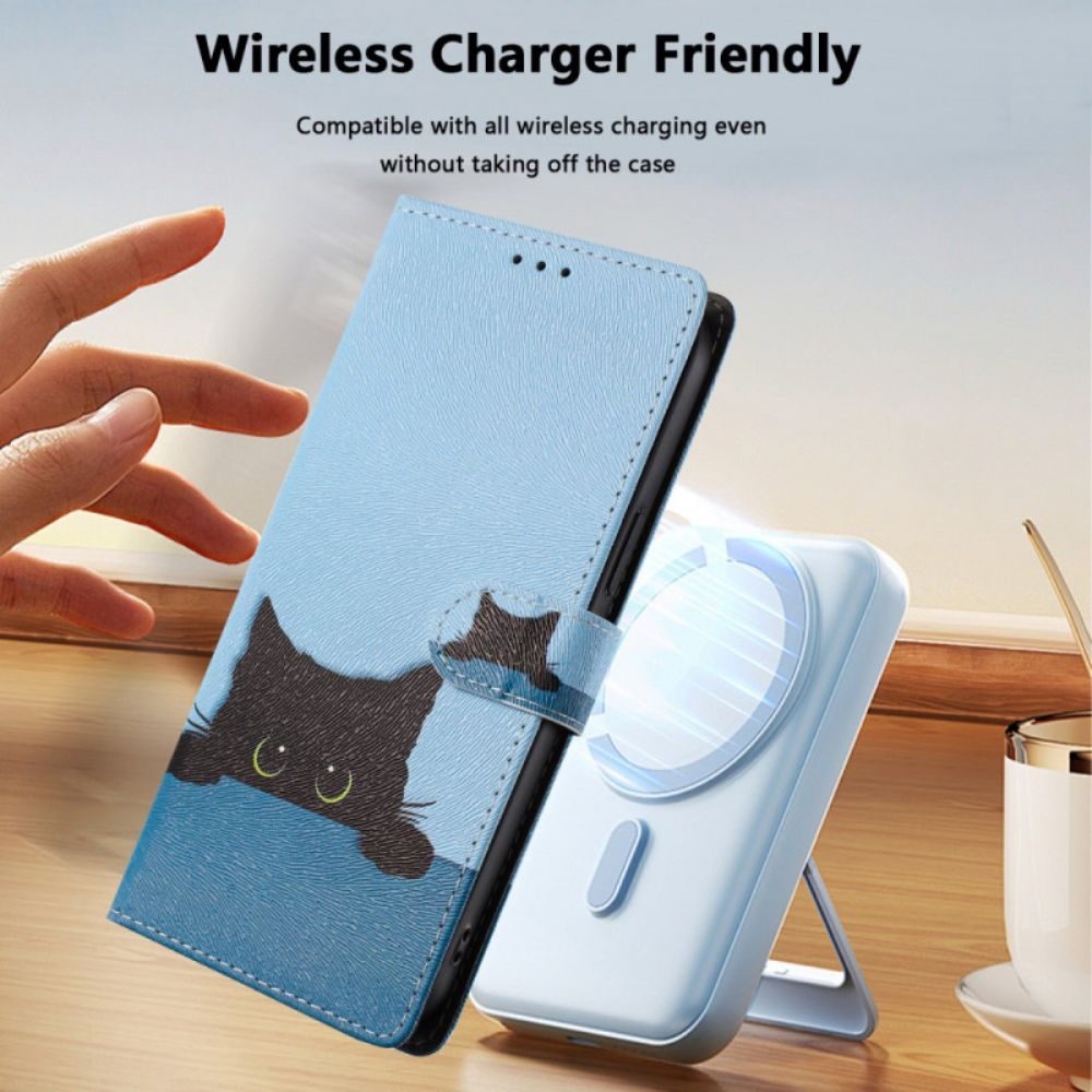 Folio-hoesje Xiaomi Redmi Note 15 5g Telefoonhoesje Zwarte Kat