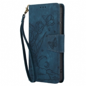 Leren Hoesje Voor Xiaomi Redmi Note 15 5g Bloemen En Vlinders