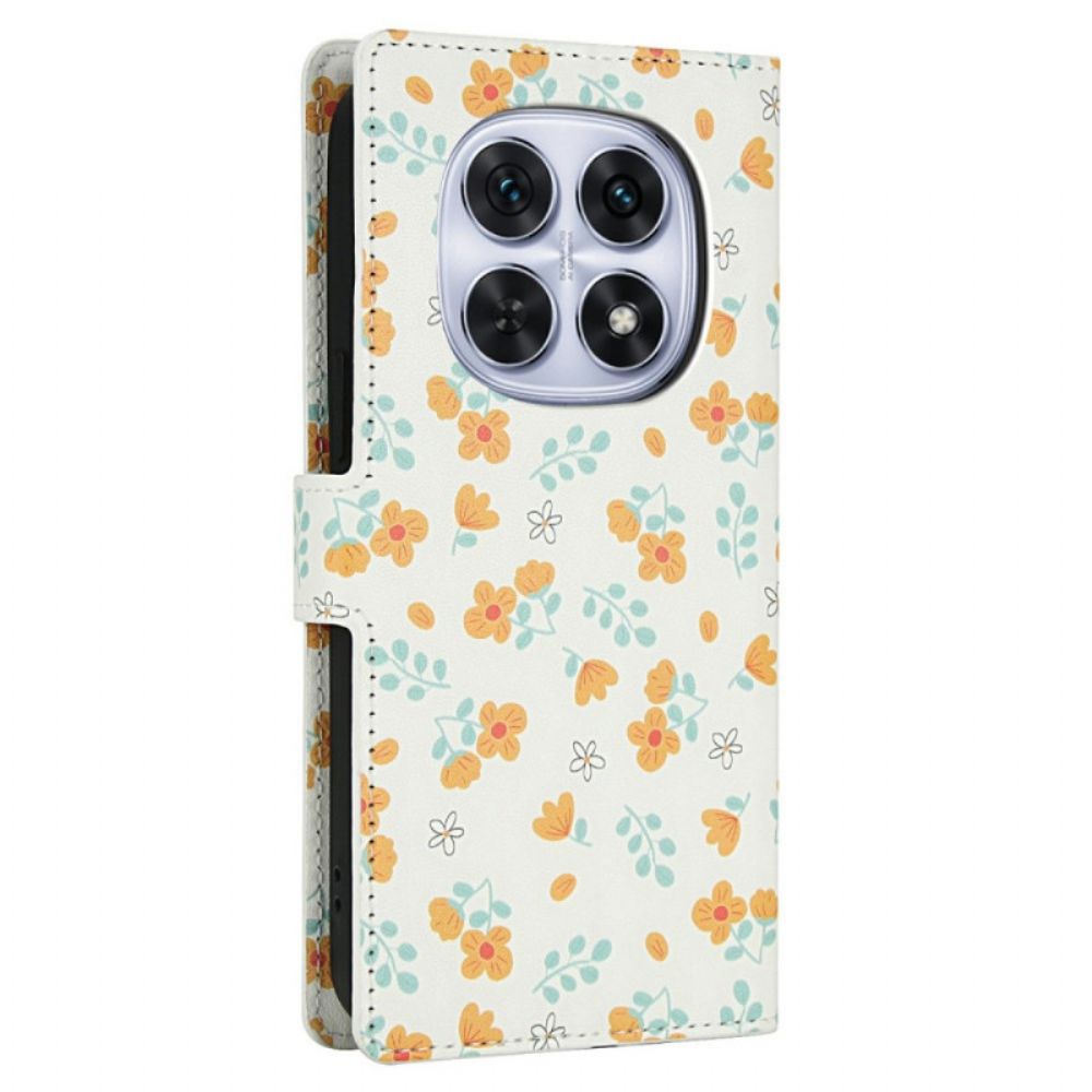 Leren Hoesje Voor Xiaomi Redmi Note 15 5g Bloemenbandje