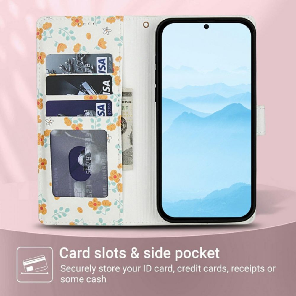 Leren Hoesje Voor Xiaomi Redmi Note 15 5g Bloemenbandje