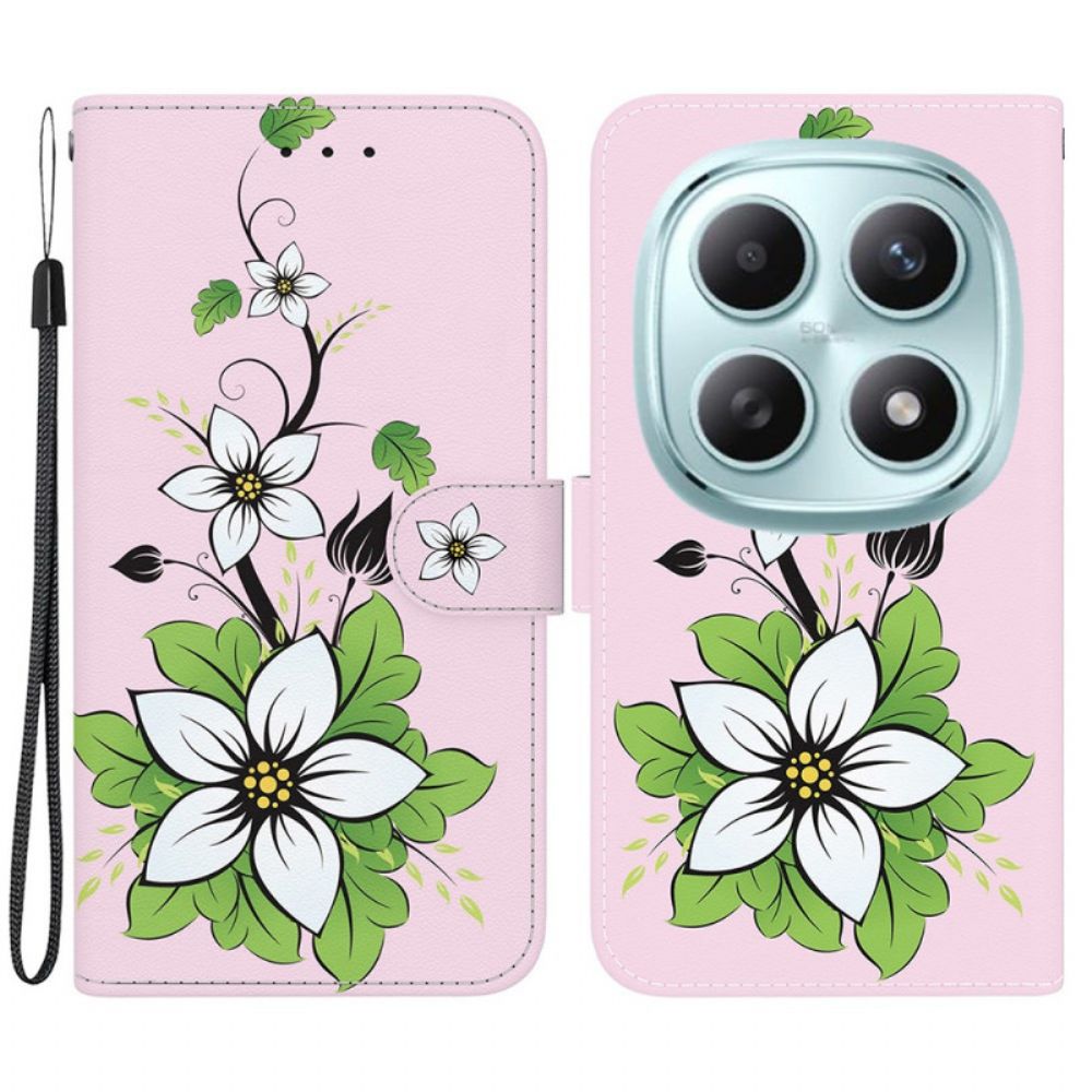 Leren Hoesje Voor Xiaomi Redmi Note 15 5g Leliepatroon