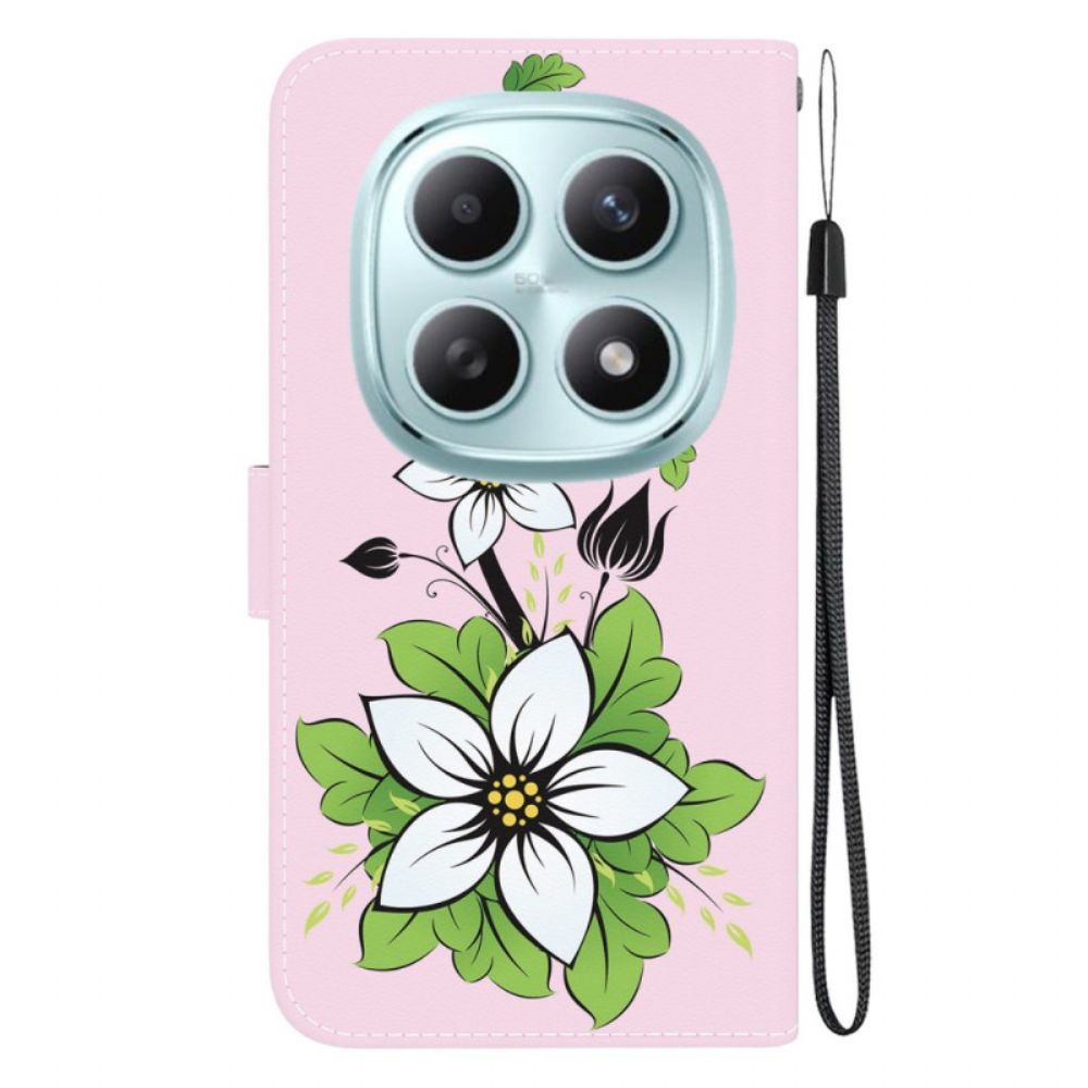 Leren Hoesje Voor Xiaomi Redmi Note 15 5g Leliepatroon