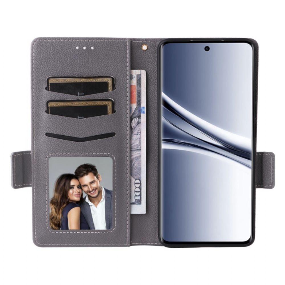 Leren Hoesje Voor Xiaomi Redmi Note 15 5g Lychee-textuur Met Bandje