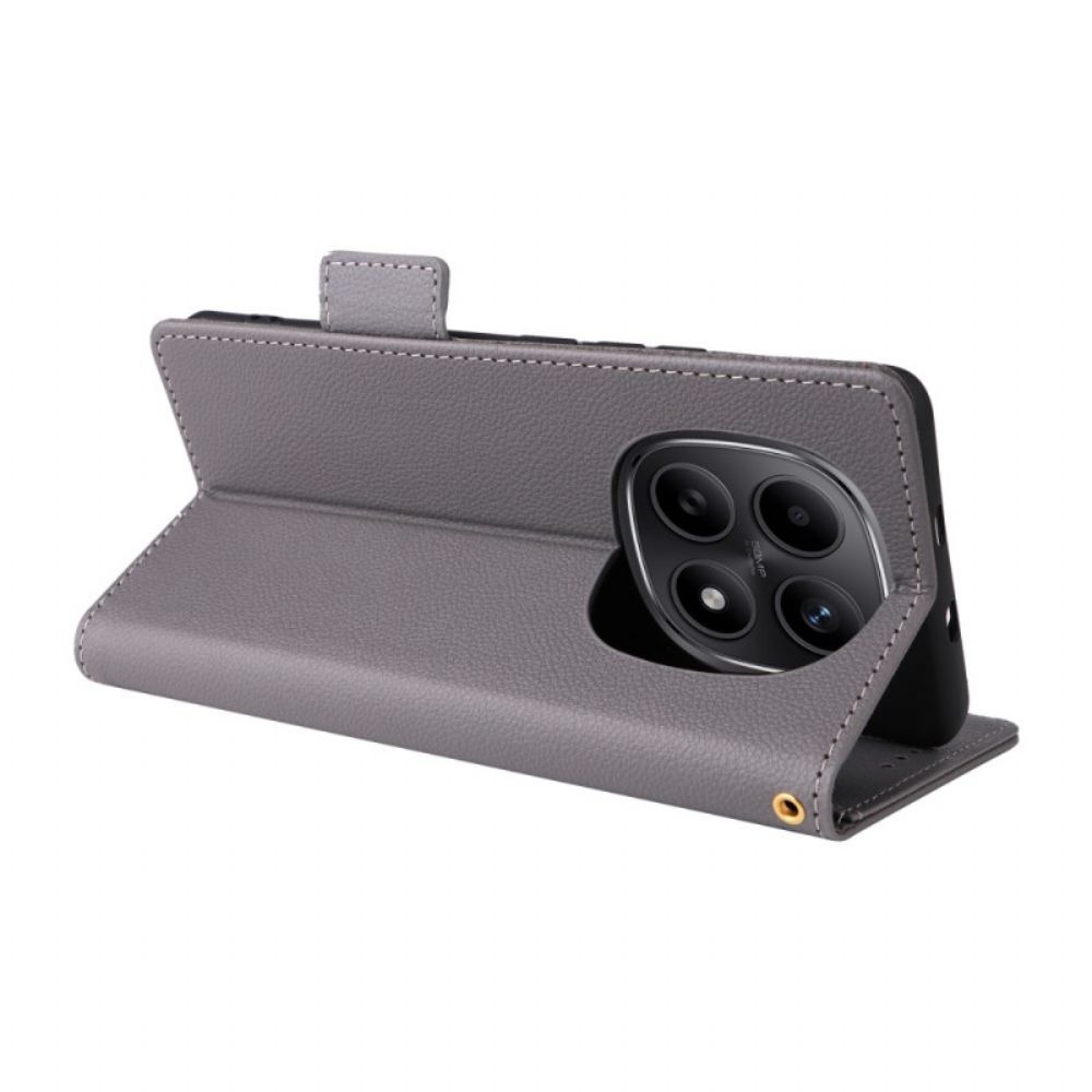 Leren Hoesje Voor Xiaomi Redmi Note 15 5g Lychee-textuur Met Bandje